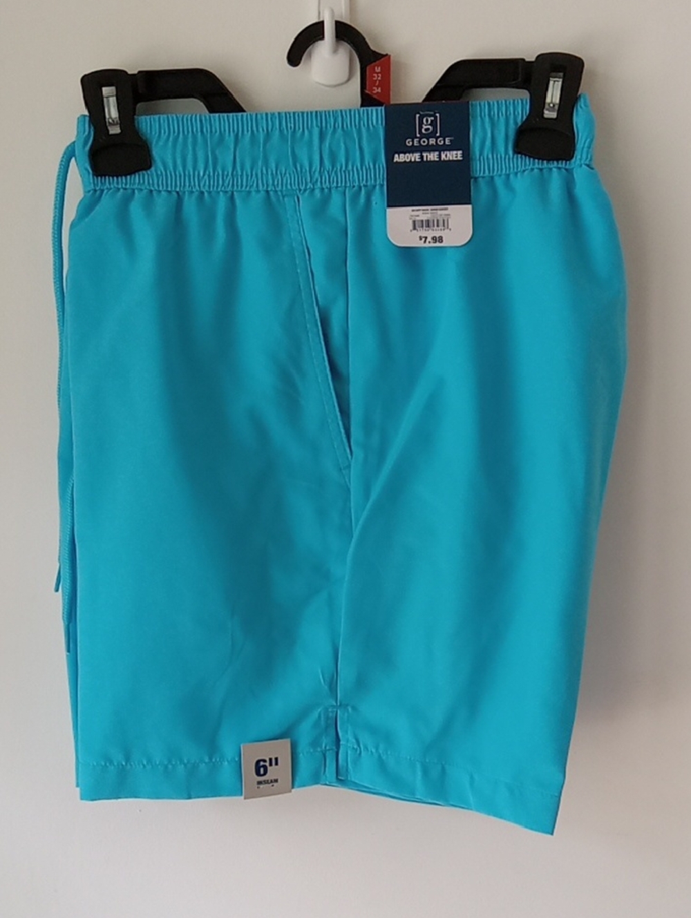 George Men's Swim Trunks Turquoise Color Size 32-34